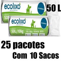 Kit Saco De Lixo 50L Preto C/10Un - Ecolixo (25 Pacotes) Kit Saco De Lixo 50L Preto C/10Un - Ecolixo (25 Pacotes)