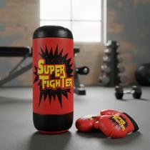 KIT Saco de Pancada Boxe com Luvas Infantil Boxe Infantil Criança Luta Luva de Boxe 41cm Vermelho