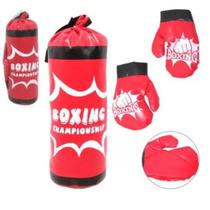 Kit Saco de Pancada c/ luva Boxe Muay Thay infantil brinquedo - BBR TOYS