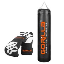 KIT Saco De Pancada Grande Profissional 180Cm Par de Luva Bate Saco Pro Adulto Gorilla Muay Thai Boxe