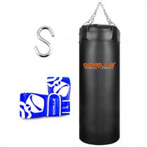 Kit Saco De Pancada Profissional Reforçado 70 Cm + Luva Bate Saco Pro Treino Luta Gorilla Boxe