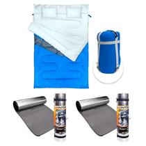 Kit Saco Dormir Kuple Casal Com Travesseiros + 2x Isolante Reflex Térmico Eva Camping - NTK