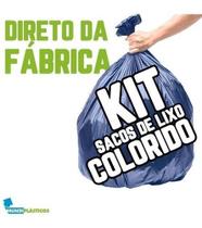 Kit Saco Lixo 60 Lts 100un Preto + 100un Azul Reforçado