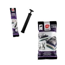 Kit Saco Organizador A Vacuo 50X60Cm C/ Bomba Manual Clink Kit Saco Organizador A Vacuo 50X60Cm C/ Bomba Manual Clink