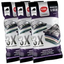Kit Saco Organizador a Vácuo Para Viagem Roupa Cobertor Closet Mala Protetor Com Zíper Clink 50x60cm