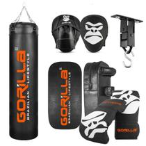 Kit Saco Pancada 180 Cm Profissional Reforçado, Luva bate saco PRO adulto, Aparador de Chute, Manopla de Foco e suporte articulado