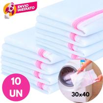 Kit Saco Para Lavar Roupas Delicadas Máquina Saquinhos Com Ziper Proteção Organização