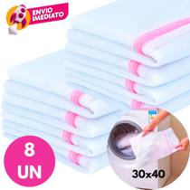 Kit Saco Para Lavar Roupas Delicadas Máquina Saquinhos Com Ziper Proteção Organização