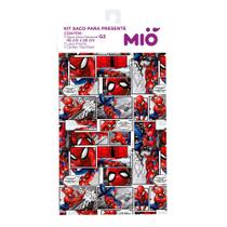 Kit Saco para Presente Mió Marvel Spider Man Grande G2 com 1 Laço Pronto e 1 Cartão