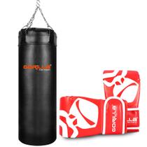 Kit Saco Profissional Reforçado 70 Cm + Luva Bate Saco Pro Adulto Gorilla Boxe Muay Thai Treino Luta