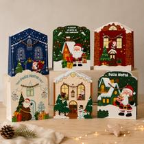 kit Sacola De Natal Decorativa Para Presente Papai Noel Com 6 unidades - kit Sacola De Natal Decorativa Para Presente Papai Noel Com 6 unidades -