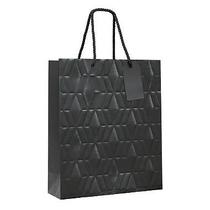 Kit Sacola de Papel Premium Relevo Preto G 38x34x15cm - 10 Un