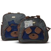 Kit Sacola Mochila Maternidade Frasqueira Ursão Mave Baby
