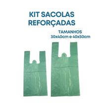 Kit Sacolas plásticas Reforçadas 30x40cm e 40x50cm 2 KG - Casa Azul Embalagens