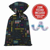 Kit Sacolinha 20x29cm Festa Games com Fecho Incluso 50 Unidades Pronto para Montar - Cromus