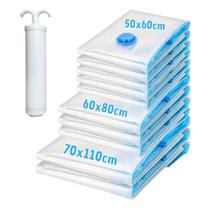Kit Sacos À Vácuo 5un 50x60 3un 60x80 2un 70x110cm + Bomba