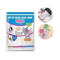 Kit Sacos p/ Lavar Roupas Delicadas PMG Premium Resistente - PlastLeo