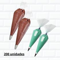 Kit Sacos Para Confeitar Descartáveis 100 Grande 100 Médio