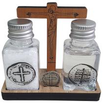 Kit Sacramental Água Sal E Medalha Das Duas Cruzes - Canção nova