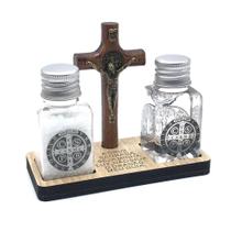 Kit Sacramental De São Bento - Água Sal E Crucifixo