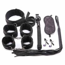 Kit Sado Bondage Preto 7 Itens Sexy Import Kit Sado Bondage Preto 7 Itens Sexy Import