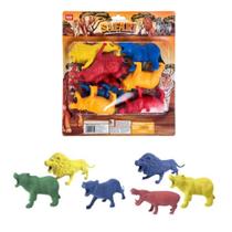 Kit Safari Animais Selva Miniatura Brinquedo Infantil 7 PÇ