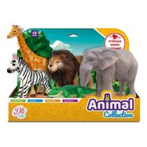 Kit Safari Animal Collection 5 Animais - Leão Elefante Girafa Zebra Jacaré - Em Vinil Realista DB Play Kit Safari Animal Collection 5 Animais - Leão Elefante Girafa Zebra Jacaré - Em Vinil Realista DB Play