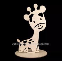 Kit Safari Apliques Para Mesa Com 5 Bichinhos Mdf Cru Laser