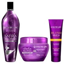 Kit Safira Blond 1 Shampoo 300ml 1 Máscara 300g + Leave In 150g Oriente Life