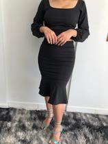 Kit Saia Babado Peplum,Cropred Manga Longa Bufante Kit Saia Babado Peplum,Cropred Manga Longa Bufante