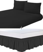 Kit Saia Box Mais Jogo Lençol King Size 4 Peças Promoção