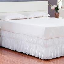 Kit Saia Box Solteiro com Elastico 02 Peças - Branco e Palha