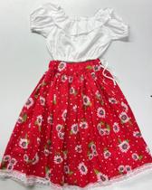 Kit Saia Chita de Algodão Carimbo, Dança Junina e Blusa Ciganinha Tamanho 4 Kit Saia Chita de Algodão Carimbo, Dança Junina e Blusa Ciganinha Tamanho 4