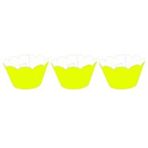 Kit saia p/ cupcake amarelo neon c/ 36 un - nc toys
