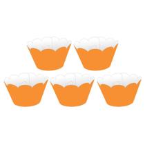 Kit saia p/ cupcake laranja c/ 60 un - nc toys