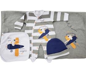 Kit saída bicho molhado macacão+ manta+ naninha +touca