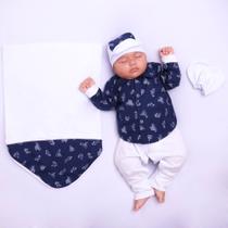 Kit Saída de Maternidade Bebê Menino Social Marinho Baby Marinheiro