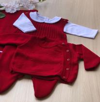 Kit saída de maternidade em tricot 4 peças