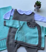 Kit saída de maternidade em tricot 4 peças - Dinhos baby