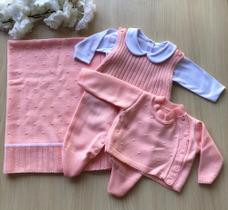 Kit saída de maternidade Happy em tricot 4 peças