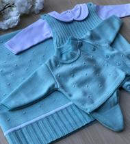 Kit saída de maternidade Happy em tricot 4 peças