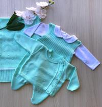 Kit saída de maternidade Happy em tricot 4 peças - Dinhos baby