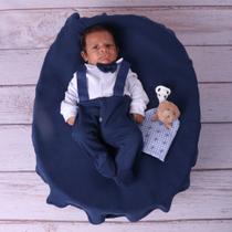 Kit Saida De Maternidade Menino Azul marinho Suspensório de Algodão Kit Saida De Maternidade Menino Azul marinho Suspensório de Algodão