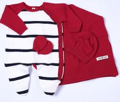 Kit saída de maternidade miguel vermelho mini lord.