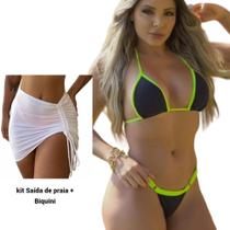 Kit Saída De Praia + Biquíni Fio Dental Bronzeamento Marquin