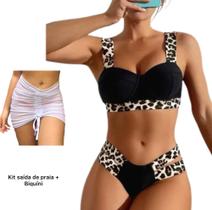 Kit Saída De Praia Tule mais Biquini Tiras Grossas Blogueira