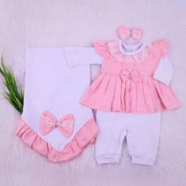 Kit saida maternidade bebê menina 4 peças - varias cores Kit saida maternidade bebê menina 4 peças - varias cores