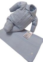 Kit Saída Maternidade Bebê Menino Malha Tricot Paraiso 14567