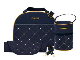 Kit Saida Maternidade Bolsa Média com Alça e Trocador Porta Mamadeira de Bebê Menina Menino Unissex