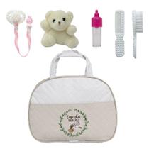 Kit Saida Maternidade c Bolsa Bege c Escovinha+Pente p Bebê Kit Saida Maternidade c Bolsa Bege c Escovinha+Pente p Bebê